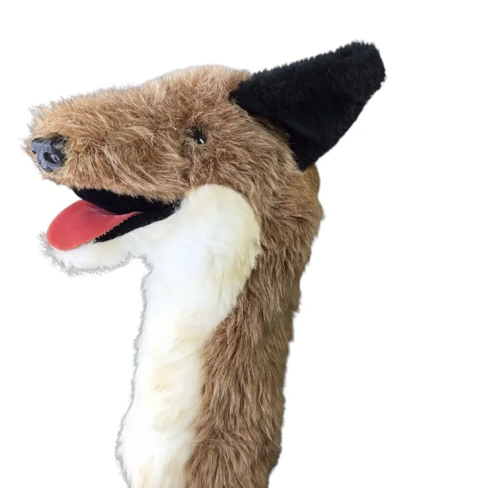 Vintage Toys by Daphne Hand Puppet Plush Wolf Dog 1980 Rare Head Cover Made USA